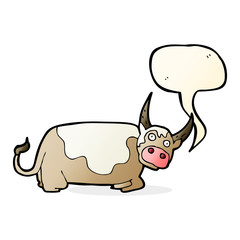 cartoon bull with speech bubble