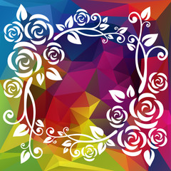 bright floral abstract border