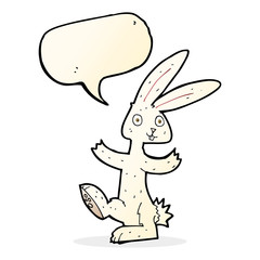 cartoon rabbit with speech bubble