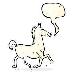 cartoon horse with speech bubble