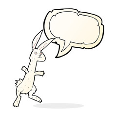 cartoon rabbit with speech bubble