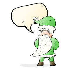 cartoon santa claus with speech bubble