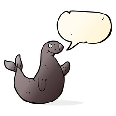 cartoon seal with speech bubble