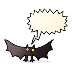 cartoon bat with speech bubble