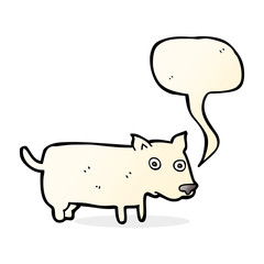 cartoon little dog with speech bubble