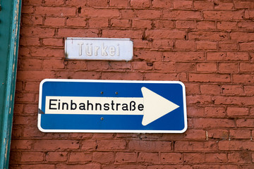 Türkei - Einbahnstraße in Burgsteinfurt, Nordrhein-Westfalen