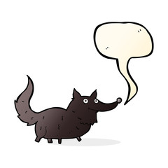 cartoon little dog with speech bubble