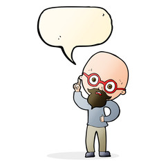 cartoon old man  with speech bubble