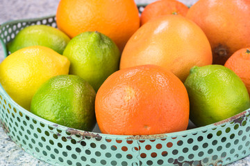 Assortment of citrus fruits.