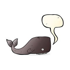 cartoon whale with speech bubble