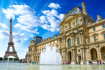 Le Louvre, Paris, France - obrazy, fototapety, plakaty