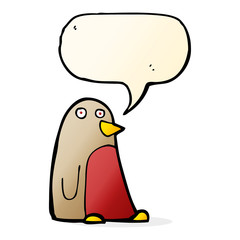 cartoon robin with speech bubble