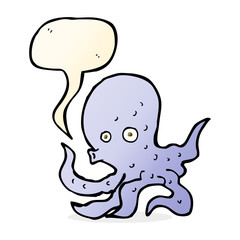 cartoon octopus with speech bubble