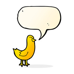 cartoon bird with speech bubble