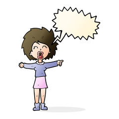 cartoon stressed out woman talking with speech bubble