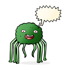 cartoon spider with speech bubble