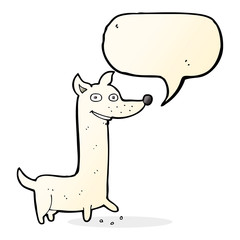 funny cartoon dog with speech bubble