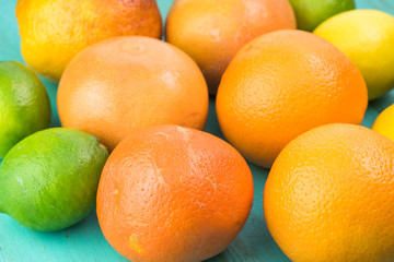 Assortment of citrus fruits.