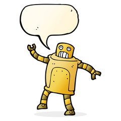 cartoon robot with speech bubble