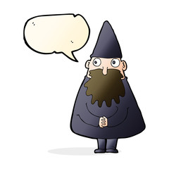 cartoon wizard with speech bubble