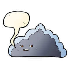 cartoon cloud with speech bubble