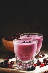 Milk-Berry smoothie with cranberry, black currant and red curran