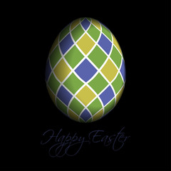 greeting card - colored Easter egg with text