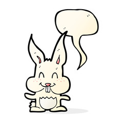 cartoon rabbit with speech bubble