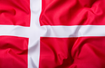 Flags of the Denmark and the European Union. Denmark Flag and EU Flag. World flag money concept.