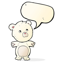 cartoon funny teddy bear with speech bubble