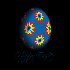 greeting card - floral Easter egg with text