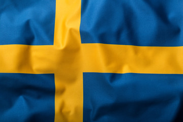 Flags of the Sweden and the European Union. Sweden Flag and EU Flag. World flag money concept.