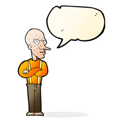 cartoon mean old man with speech bubble