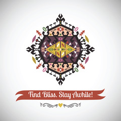 Vector colorful decorative element on native ethnic style