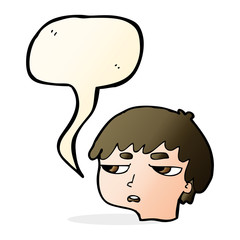cartoon annoyed boy with speech bubble