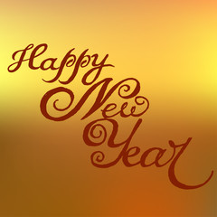 Fototapeta premium Happy New Year. Calligraphy lettering square greeting card