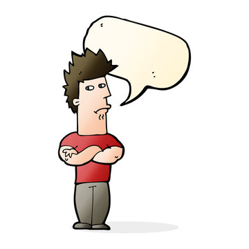 recommend clip art: cartoon man sulking with speech bubble