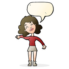 cartoon woman only joking with speech bubble