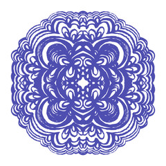 Moroccan tiles ornaments in blue and white colors.