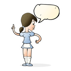 cartoon waitress calling order with speech bubble
