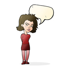 cartoon woman with speech bubble