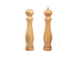 Wooden pepperbox mill and saltcellar
