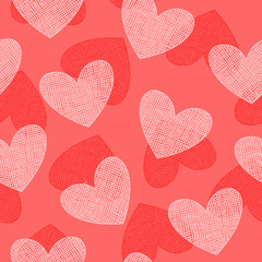 Red hearts seamless pattern. Valentine's day.