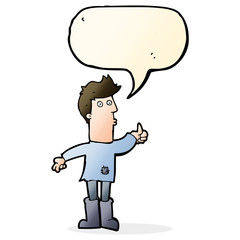 cartoon poor man with speech bubble