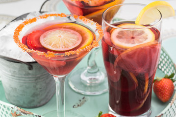 Glasses with popular beverage -  sangria.