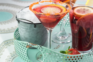 Glasses with popular beverage -  sangria.
