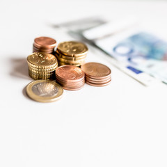 Euro money coins close up
