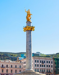 Fototapeta na wymiar Freedom Monument . Tbilisi, Georgia