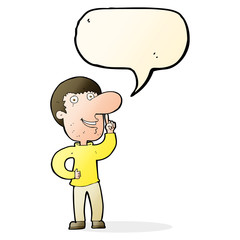 cartoon man with idea with speech bubble