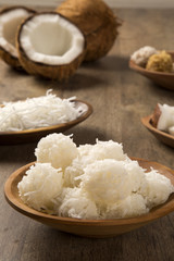 Peruvian cocadas, a traditional coconut dessert sold usually on